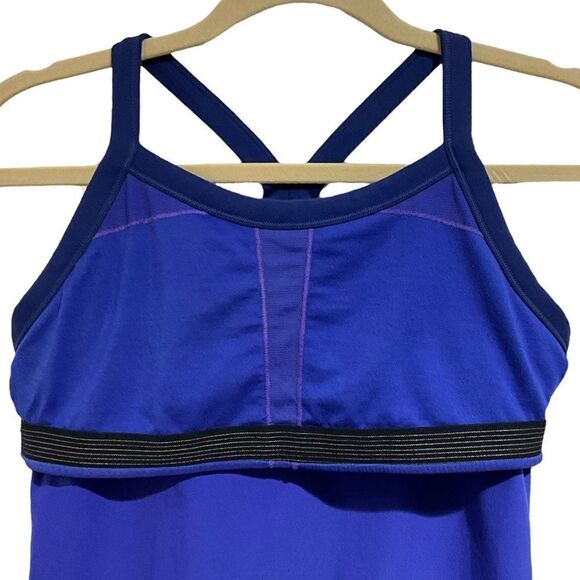 LULULEMON Tank Mesh Stripe Down Back Shelf Bra Size 8 - Picture 8 of 9